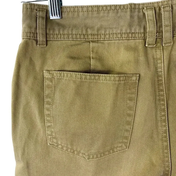 London & London Canvas Bermuda Mid Rise Jeans Shorts Straight Leg Size 10 Khaki - Picture 5 of 10